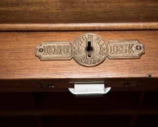 Roll Top Derby Desk Co. Boston MA Approximatey 60"W x 33.5"D x 50"H 