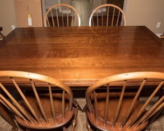 Stickley Furniture Cherry Valley-6 Dining Table and Chairs 29.5"H x 40"D x 64"W.  Each slide out is 21" $650
