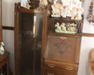 Antique oak secretary