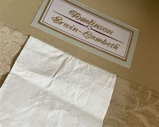 Tomlinson Erwin-Lambeth sofa with bullion fringe. Upholstered in Scalamandre velvet damask fabric. Measures 109" W x 43" D x 23" H. Photo 4 of 4.