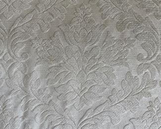 Tomlinson Erwin-Lambeth sofa with bullion fringe. Upholstered in Scalamandre velvet damask fabric. Measures 109" W x 43" D x 23" H. Photo 3 of 4.