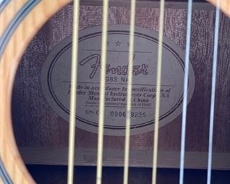 Fender acoustic guitar with stand. Photo 2 of 3.