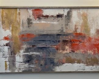 Uttermost abstract painting signed by artist. Measures 51" W x 31" H. Signed by artist. Photo 1 of 2.