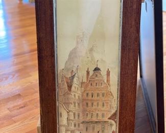 Vintage wood framed etching signed by artist. Photo 1 of 3.