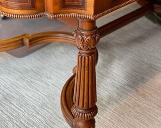 Alfonso Marina Ebanista Georgian writing table. Measures 84" W x 43" D x 30" H. Measures 26 from floor to apron - could be used as a dining table. Photo 2 of 5.