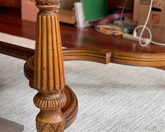 Alfonso Marina Ebanista Georgian writing table. Measures 84" W x 43" D x 30" H. Measures 26 from floor to apron - could be used as a dining table. Photo 4 of 5.