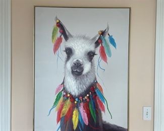 Llama canvas. Measures 31" W x 41" W.