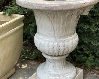 Chalet glazed off-white planter. Measures 24" W x 28" H.