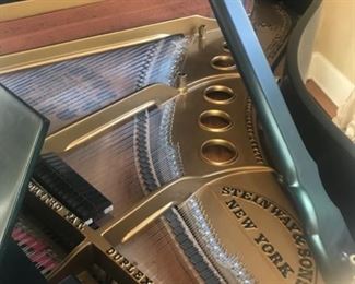 1920s fully refurbished ebony Steinway Model M baby grand piano. Photo 5 of 6.