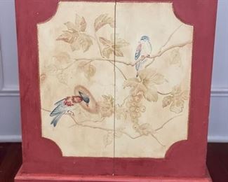 Battery operated hand-painted floor clock with de Gournay-style finish. Photo 4 of 4.