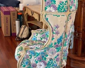 Antique balloon chair. Needs new upholstery. Photo 2 of 2.