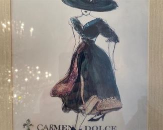 Framed fashion print.