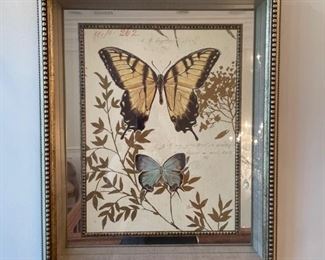 Framed mirrored butterfly print. Photo 1 of 2.