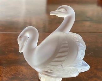 Lalique Swam paperweight.