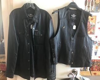 Leather Harley-Davidson jacket  $150 and vest $60