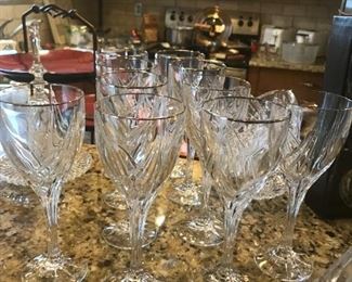 Set of 10 Lenox "Debut" Platinum rim wine glasses - stunning!!  $150