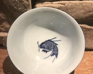 Vintage small Chinese koi bowl $20