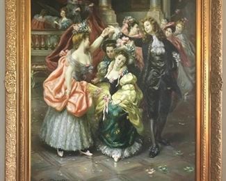 Large Victorian painting 44” x 57”  $300