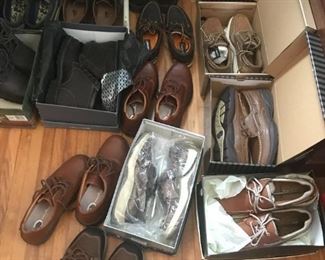 Lots of BRAND NEW men's shoes sizes 10.5 and 11. Rockport, Timberland, Dr. Comfort, Sperry, Earth Shoe, Orthofeet, Dockers, and more. $5 and up for used, $25 and up for new. 
