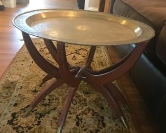  Vintage Chinese brass spider leg tray table $499