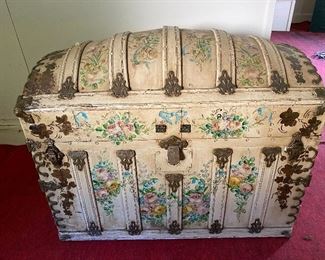 Painted Antique Trunk