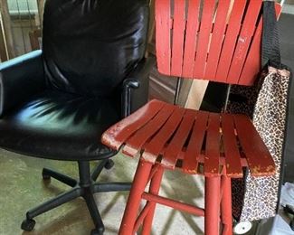 Vintage Bar Stool, Padded Office Chair