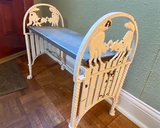 Super Unique Iron and Wood Halloween Fighting Cats  Bench
