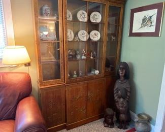 Oriental China Cabinet, Carved Statues