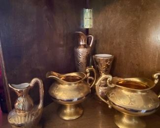 Gold Covered China Pieces