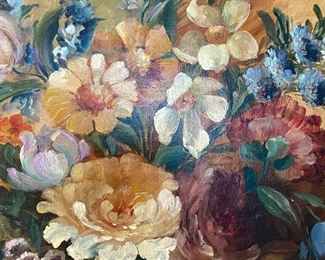 Close up of oil painting