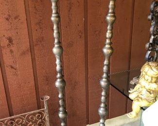 Very tall brass candle holders