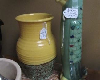 Unusual Vase and Parrot