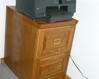 Wood file cabinet & printer