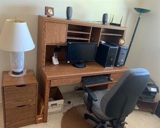 Desk and file cabinet 
*Computer is not for sale *