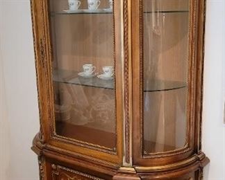 Inlaid French style curio cabinet