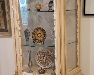 Hollywood Regency curio cabinet