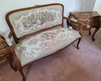 French tapestry settee