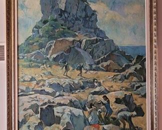 Monumental oil painting by Pilun Lee...approximately 60"x40"