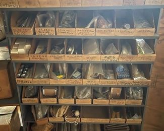 Electric motor parts and components ... Many High Carbon Steel parts and tools.  Shelves FULL too much to photograph .... 