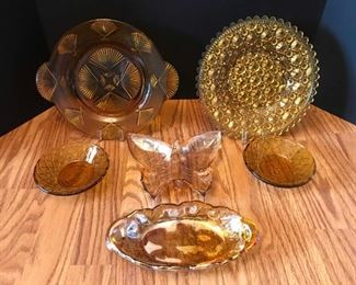 Amber Carnival and Depression Glass