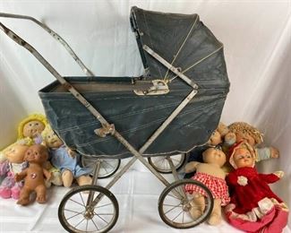 Antique Baby Buggy, Cabbage Patch Dolls, and a Few Extra