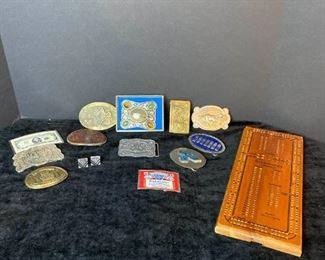 Belt Buckles And Cribbage Board
