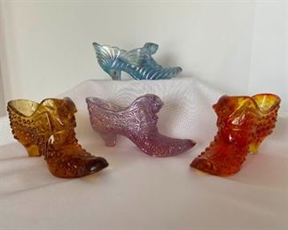 Fenton Glass Cat Head Slippers In Hobnail and More