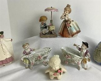 Lady Figurines, 3 Children Figurines an Angel