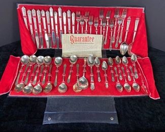 Rogers Deluxe Plate Silverware and Case