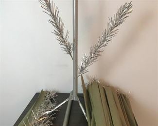 Silver Glow Tinsel Christmas Tree