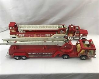 Tonka and Nylint Fire Ladder Trucks
