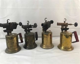 Vintage Brass Blue Torches