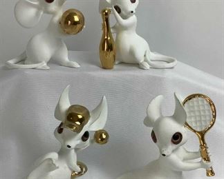 White Mice Playing Sports