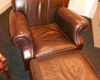 Milling Road Leather Chair and Ottoman